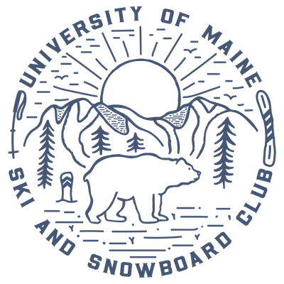 Line-art bear and mountains badge, shown as a stand-in for the hoodie design