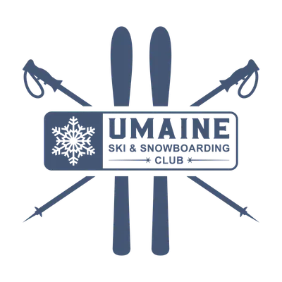 Crossed skis club badge, shown as a stand-in for the beanie design